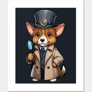 Cute Detective Dog Posters and Art